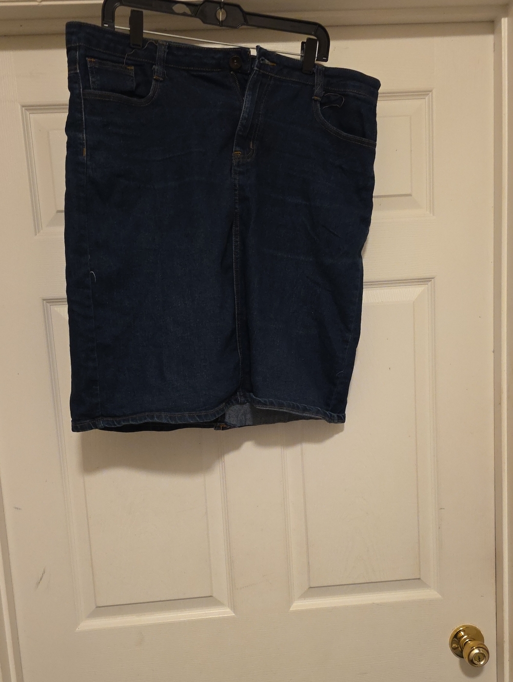 Dark Blue Denim Midi Skirt